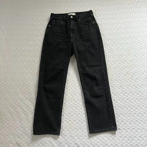 Abercrombie Ultra High Rise Ankle Straight Jeans (Size: 27, Color: Black)